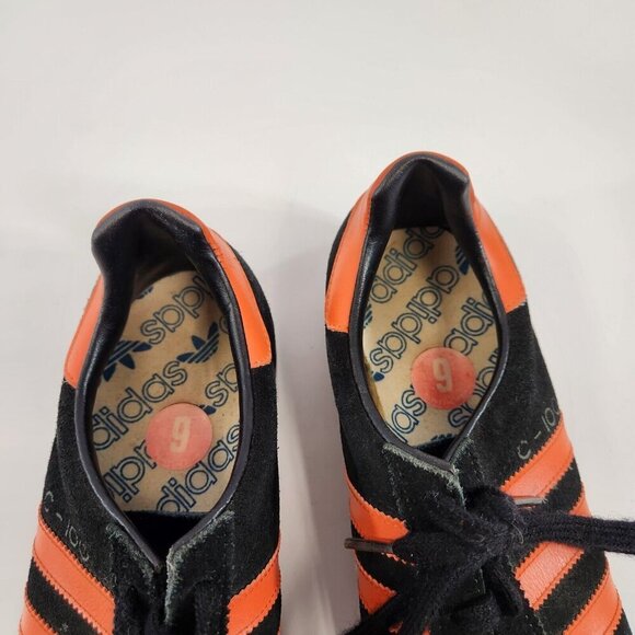 Adidas C-100 Sneaker Running Shoes Black Orange 1980 Canada Samoa RARE Size 6 - Picture 4 of 13
